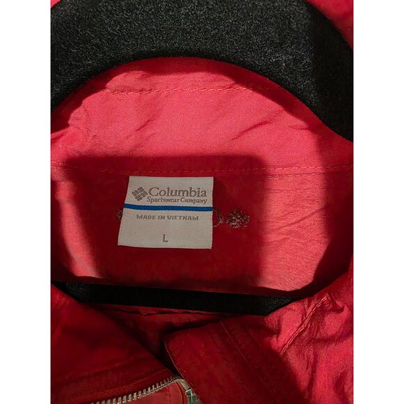 Vintage Columbia Red Zip Vest Womens L Hiking Trail Outdoor Utility Travel - Picture 2 of 6